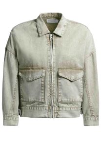 Hemdjacke Khujo "Jeansjacke Nelina", Damen, Gr. XL, gr&uuml;n (seagr&uuml;n), Obermaterial: 100% Baumwolle CO., l&auml;ssig geschnitten, Rundhals, &Auml;rmel ohne &Auml;rmelschlitz 2-Knopf-Manschette, Jacken Hemdjacke, Oversize Jeansjacke