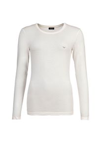 Longsleeve Emporio Armani "Longsleeve ESSENTIAL STUDS 1er Pack", Damen, Gr. L, wei&szlig;, Obermaterial: 95% Viskose CV. 5% Elasthan EL., Shirts Longsleeve