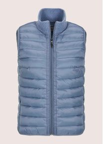 Madeleine Mode Kurzweste MADELEINE "Steppweste Sportive, elegante Outdoor-Weste mit Steppung", Damen, Gr. 34, blau (rauchblau), Obermaterial: 100% Polyamid PA., Modern, normal, Westen Kurzweste, Hotfix Steine am Stehkragen