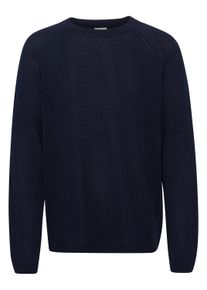 !Solid Strickfleece-Pullover SOLID "Strickpullover SDFabio", Herren, Gr. XL, blau (insignia blau), Obermaterial: 55% Leinen LI. 45% Baumwolle CO., Pullover Strickfleece-Pullover
