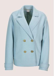 Madeleine Mode Jackenblazer MADELEINE "Wollblazer Stillvoller Zweireiher aus Schurwolle", Damen, Gr. 46, blau (bleu), Obermaterial: 100% Schurwolle WV., Modern, Blazer Jackenblazer, Zweireiher aus gekochter Wolle