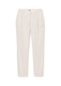 Madeleine Mode Chinohose MADELEINE "Hose Chino-Hose mit Bundfalten", Damen, Gr. 46, N + K Gr, wei&szlig; (wollwei&szlig;), Obermaterial: 98% Baumwolle CO (CMIA). 2% Elasthan EL., Hosen Chinohose