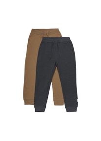 Jogginghose Minymo "Jogginghose MIBasic", Jungen, Gr. 140, N-Gr, grau (schwarz gray melange), Web, Obermaterial: 57% Baumwolle CO. 38% Polyester PES. 5% Elasthan EL., unifarben, regular fit, Hosen Jogginghose