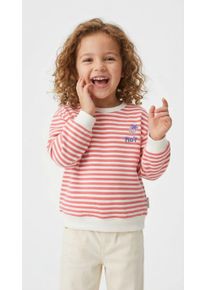 Marc O'Polo Junior Sweatshirt MARC O'POLO JUNIOR, M&auml;dchen, Gr. 104/110, coral stripe, Sweatware, Obermaterial: 100% Baumwolle, Rundhals, Sweatshirts Sweatshirt, Reine Baumwolle, f&uuml;r kleine M&auml;dchen, kontrastfarbene Details