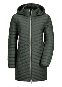 Winterjacke GOLDNER "Kurzgr&ouml;&szlig;e Gef&uuml;tterter langer Mantel mit Kapuze", Damen, Gr. 24, gr&uuml;n (khaki), Obermaterial: 100% Polyamid PA., Modisch, gerade, Jacken Winterjacke, mit femininer Steppung