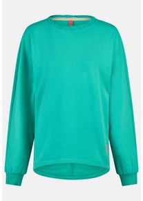 Langarmshirt SALZHAUT "Longsleeve AVER", Damen, Gr. M, blau (lagoon), Obermaterial: 95% Baumwolle CO. 5% Elasthan EL., Shirts Langarmshirt