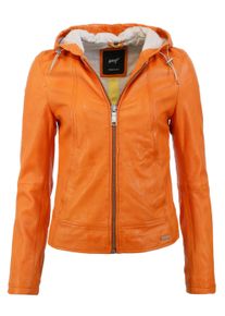 Lederjacke Maze "Lederjacke Keys", Damen, Gr. XS, orange (papaya), Obermaterial: 100% Lammnappaleder LANA. Futter: 100% Polyester PES., Jacken Lederjacke