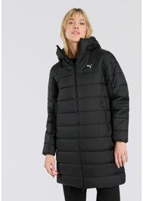 Winterjacke Puma "ESS HOODED PADDED PARKA", Damen, Gr. L, schwarz (Puma schwarz), Taft, Obermaterial: 100% Polyester, unifarben, regular fit lang, Jacken Winterjacke, wasserabweisendes Material, mit WarmCELL-Technologie, Regular Fit