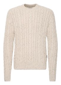 Strickfleece-Pullover Casual Friday "Strickpullover CFKARL cable crew neck knit with neps", Herren, Gr. XXL, beige (rainy day), Obermaterial: 60% Baumwolle CO. 40% Polyacryl PAN., Pullover Strickfleece-Pullover