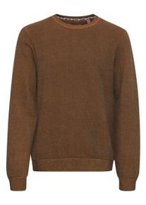 Strickfleece-Pullover Blend "Strickpullover BHSweatshirt", Herren, Gr. S, braun (caramel caf&eacute;), Obermaterial: 100% Baumwolle CO., Pullover Strickfleece-Pullover