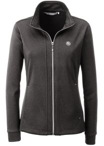 Fleeceweste DEPROC Active "ALEXANDRA WOMAN", Damen, Gr. 44L, grau, 90% Polyester; 10% Wolle, tailliert, Westen Fleeceweste, mit Kontrastdetails