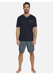 Schlafanzug Jan Vanderstorm "Kurzer Schlafanzug HAGER", Herren, Gr. XXL, blau (dunkelblau), Obermaterial: 100% Baumwolle CO., Homewear-Sets Schlafanzug