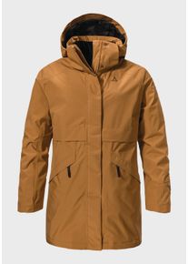 Sch&ouml;ffel Parka SCH&Ouml;FFEL "Urban Ins Parka Style Malkay WMS", Damen, Gr. 44, braun (4745, braun), Oberstoff: Aussenseite: 100% Polyester; (Membran: Thermoplastisches Polyurethan); Futter: 100% Polyester; Wattierung: 100% Polyester, regular fit, hoch geschlossener Ausschnitt, Jacken Parka