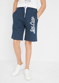 Sweatbermudas bonprix, Jungen, Gr. 152, N-Gr, blau (dunkelblau bedruckt), Obermaterial: 100% Baumwolle, regular fit, Hosen Sweatbermudas, aus Baumwolle, Regular Fit, Casual Stil, mit Druck auf dem Bein