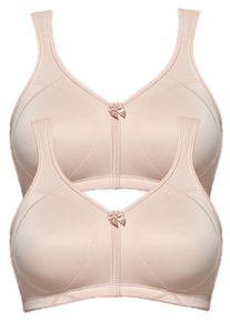 Entlastungs-BH SuSa "2er Pack Entlastungs BH Topsy Plus", Damen, Gr. 90, Cup B, beige (cappuccino cappuccino), Stoff, Obermaterial: 78% Polyamid PA. 22% Elasthan EL., BHs Entlastungs-BH