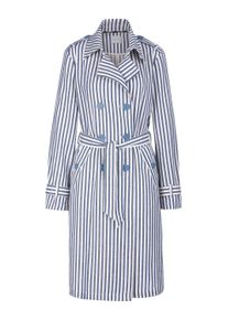 Madeleine Mode Langmantel MADELEINE "Trenchcoat Trenchcoat mit Streifen", Damen, Gr. 40, wei&szlig; (wollwei&szlig;, rauchblau), Obermaterial: 100% Baumwolle CO., Modern, M&auml;ntel Langmantel