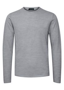 Strickfleece-Pullover Casual Friday "Strickpullover CFKent", Herren, Gr. L, grau (light grau melange), Obermaterial: 50% Wolle WO. 50% Polyacryl PAN., Pullover Strickfleece-Pullover
