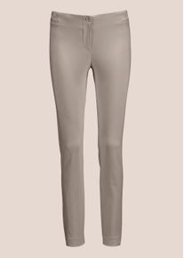 Madeleine Mode Stoffhose MADELEINE "Hose Schlanke Stretch-Hose mit Vichy-Karo", Damen, Gr. 46, N + K Gr, beige (cappuccino), Obermaterial: 74% Viskose CV. 23% Polyamid PA. 3% Elasthan EL., Hosen Stoffhose