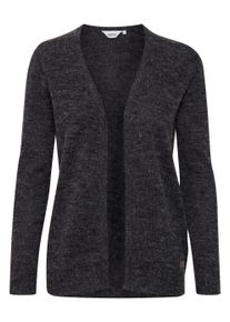 Strickjacke oxmo "Strickjacke OXNena", Damen, Gr. L, grau (charcoal mix), Obermaterial: 80% Polyacryl PAN. 20% Nylon NY., Strickjacken Strickjacke