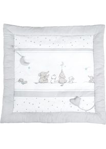 Krabbeldecke Roba "Sternenzauber", grau (grau, wei&szlig;), B:100cm L:100cm, Baumwolle, Polyester, Wohndecken, Krabbeldecke