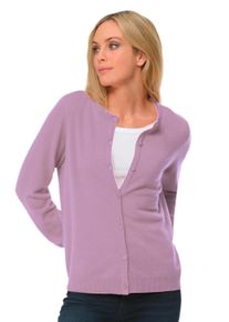 Strickpullover GOLDNER "Kurzgr&ouml;&szlig;e Kuschelweiche Kaschmir-Strickjacke", Damen, Gr. 23, lila (violett), Obermaterial: 100% Kaschmir WS., Rippe, Pullover Strickpullover, Ohne