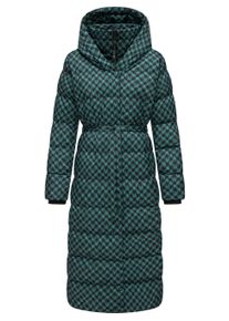 Steppmantel Ragwear "Steppmantel Niara Long Print", Damen, Gr. XXL, gr&uuml;n (ocean gr&uuml;n), Obermaterial: 100% Polyester PES. Obermaterial: Futter: 100% Polyester PES. 100% Polyester PES., M&auml;ntel Steppmantel