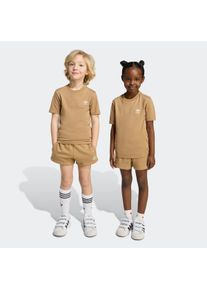 T-Shirt & Shorts adidas originals "KIDS UND SET", Damen, Gr. 110, cardboard, Obermaterial: 100% Baumwolle, KOB Set-Artikel T-Shirt & Shorts