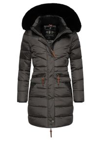 Steppmantel Navahoo "Steppmantel Paula", Damen, Gr. XXL, grau (anthrazit with schwarz fur), Obermaterial: 100% Polyester PES. Obermaterial: Futter: 100% Polyester PES. 100% Polyester PES., M&auml;ntel Steppmantel