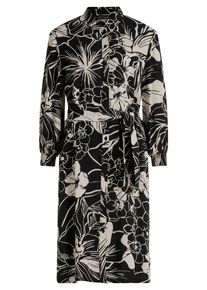 Hemdblusenkleid Betty Barclay "Hemdblusenkleid mit Bindeg&uuml;rtel", Damen, Gr. 42, EURO, schwarz (schwarz, beige), 100% Viskose CV., Kleider Hemdblusenkleid