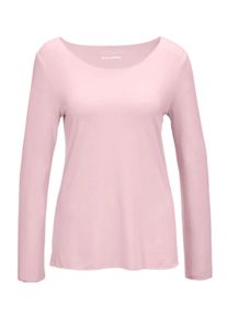 Longpullover GOLDNER "Kurzgr&ouml;&szlig;e Langarmshirt mit tonaler Zierkante", Damen, Gr. 25, rosa, Obermaterial: 90% Viskose CV. 10% Elasthan EL., Sonstiges, Pullover Longpullover, Ohne