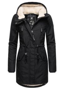 Wintermantel Ragwear "Wintermantel Elsie", Damen, Gr. 3XL, schwarz (schwarz22), Obermaterial: 65% Polyester PES. 35% Baumwolle CO. Obermaterial: Futter: 100% Polyester PES. 100% Polyester PES., M&auml;ntel Wintermantel