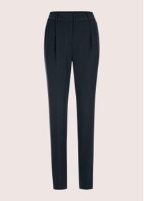 Madeleine Mode Bundfaltenhose MADELEINE "Chinohose Konische Businesshose mit Stretch-Komfort", Damen, Gr. 17, N + K Gr, blau (marine), Obermaterial: 62% Polyester PES. 32% Viskose CV. 6% Elasthan EL., Hosen Bundfaltenhose
