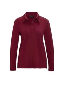 Poloshirt GOLDNER "Kurzgr&ouml;&szlig;e Langarm Poloshirt mit Schmuckband", Damen, Gr. 25, rot (dunkelrot), Obermaterial: 95% Modal CMD. 5% Elasthan EL., Sonstiges, Shirts Poloshirt, Ohne