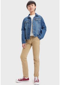 Chinohose LEVI'S KIDS "CHINO STANDARD TAPER", Jungen, Gr. 3 (98), N-Gr, gelb (harvest gold), Web, Obermaterial: 97% Baumwolle, 3% Elasthan, unifarben, lang, Hosen Chinohose, for BOYS
