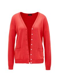 Strickjacke GOLDNER "Uni Merino-Cardigan Langarm", Damen, Gr. 44, rot, Obermaterial: 100% Schurwolle WV., Basic, V-Ausschnitt, Rippe, Strickjacken Strickjacke, Reine Merinowolle