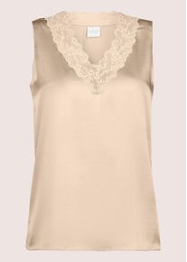 Madeleine Mode Tr&auml;gertop MADELEINE "Top Lingerie-Top aus Seidensatin", Damen, Gr. 42, wei&szlig; (perlwei&szlig;), Obermaterial: 92% Seide silk. 8% Elasthan EL., Modern, normal, Tops Tr&auml;gertop, edle Spitze am Ausschnitt