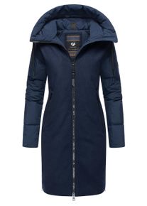 Wintermantel Ragwear "Wintermantel Jumana", Damen, Gr. M, blau (navy), Obermaterial: 100% Polyester PES. Obermaterial: Futter: 100% Polyester PES. 100% Polyester PES., M&auml;ntel Wintermantel