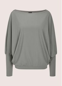 Madeleine Mode Langarmshirt MADELEINE "Langarmshirt Lockeres Longsleeve mit Fledermaus&auml;rmeln", Damen, Gr. 48, gr&uuml;n (schilf), Obermaterial: 62% Viskose CV. 30% Polyamid PA. 8% Elasthan EL., Modern, schmal, Shirts Langarmshirt, Weite Fledermaus&auml;rmel