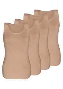 Sassa Mode Achseltop SASSA "4er Sparpack Top LOVELY SKIN", Damen, Gr. 42, N-Gr, beige (beige beige), Obermaterial: 95% Modal CMD. 5% Elasthan EL., Unterhemden Achseltop