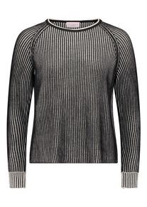 Rundhalspullover Betty Barclay "Grobstrick-Pullover mit Rippenstruktur", Damen, Gr. 44, schwarz (patch schwarz, beige), Obermaterial: 50% Baumwolle CO. 50% Polyacryl PAN., Pullover Rundhalspullover