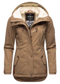 Winterjacke Marikoo "Winterjacke Bikoo", Damen, Gr. S, grau (taupe), Obermaterial: 100% Baumwolle CO. Obermaterial: Futter: 100% Polyester PES. 100% Polyester PES., Jacken Winterjacke