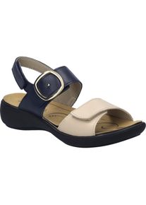 Sandale Josef Seibel "Ibiza 12, creme-dunkelblau", Damen, Gr. 36, beige (creme, dunkelblau), Obermaterial: 100% Rindsleder Leather cow., Schuhe Sandale