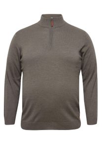 Strickfleece-Pullover Blend "Strickpullover BHBRobin", Herren, Gr. 4XL, grau (zink mix), Obermaterial: 50% Baumwolle CO. 50% Polyacryl PAN., Pullover Strickfleece-Pullover