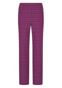 Chinos GOLDNER "Elegante Schlupfhose mit weitem Bein", Damen, Gr. 46, N-Gr, pink (beere, gemustert), Obermaterial: 65% Viskose CV. 32% Polyamid PA. 3% Elasthan EL., Hosen Chinos