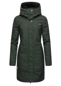 Wintermantel Ragwear "Wintermantel Jannisa", Damen, Gr. XL, gr&uuml;n (schwarz olive), Obermaterial: 65% Polyester PES. 35% Baumwolle CO. Obermaterial: Futter: 100% Polyester PES. 100% Polyester PES., M&auml;ntel Wintermantel