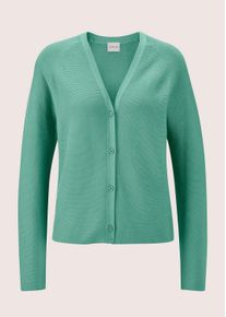 Madeleine Mode Strickjacke MADELEINE "Strickjacke Strickjacke mit V-Ausschnitt", Herren, Gr. 48, gr&uuml;n (pfefferminz), Obermaterial: 100% Baumwolle CO., Modern, normal, V-Ausschnitt, Strickjacken Strickjacke