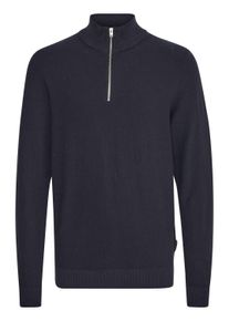 Troyer Casual Friday "Troyer CFKARL 0160 structured halfzip knit", Herren, Gr. L, blau (schwarz navy), Obermaterial: 100% Baumwolle CO., Pullover Troyer