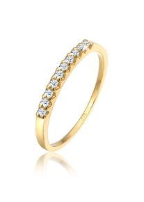 Diamantring Elli DIAMONDS "Ring Microsetting Diamant (0.15 ct.) 375 Gelbgold" Gr. 52, gold, Fingerringe, Damen, 52, Gelbgold 375, Diamantring