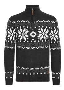 !Solid Troyer SOLID "Troyer SDNorwin", Herren, Gr. XL, grau (dar grau m), Obermaterial: 100% Polyacryl PAN., Pullover Troyer