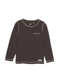 Langarmshirt EN FANT "Langarmshirt ENTshirt", Jungen, Gr. 128, braun (coffee bean), Web, Obermaterial: 95% Baumwolle CO. 5% Elasthan EL., unifarben, regular fit, Rundhals, Shirts Langarmshirt
